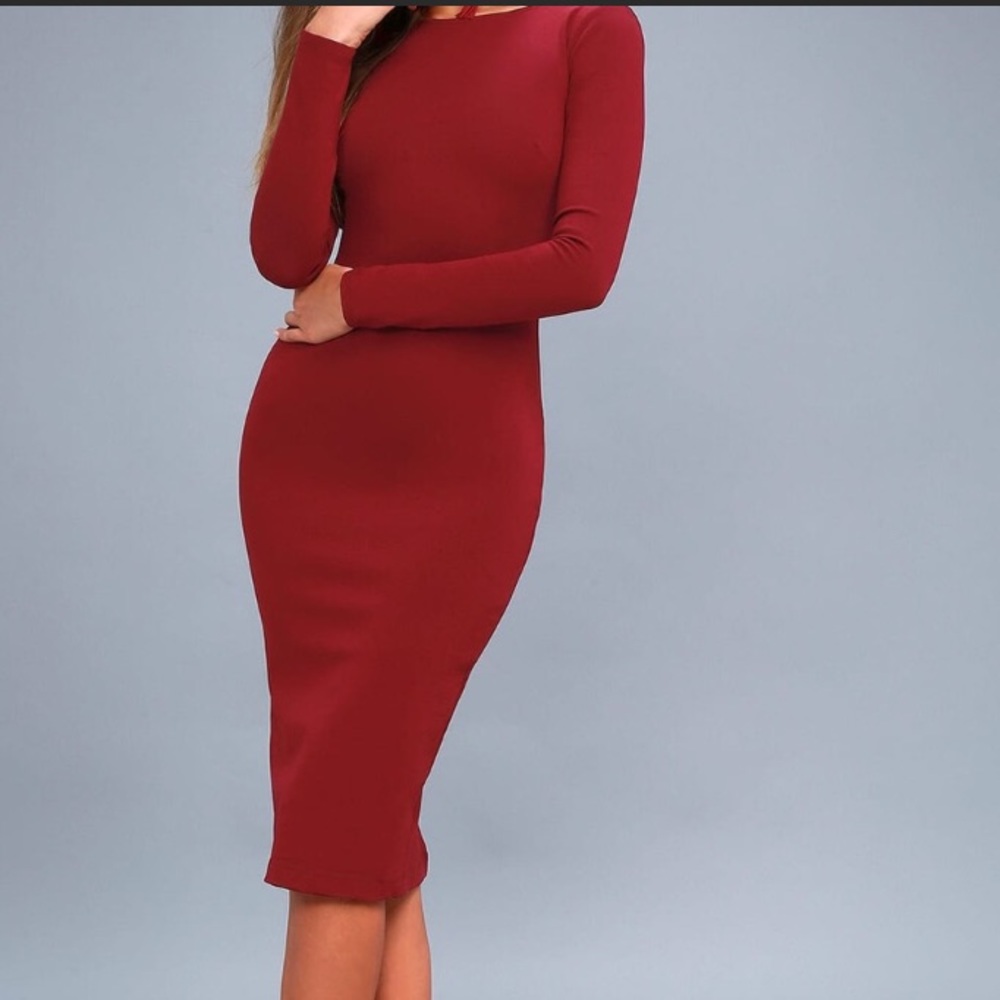 Lulu's Va Va Voom Backless Midi Dress